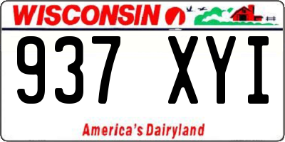 WI license plate 937XYI