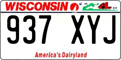 WI license plate 937XYJ