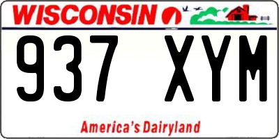 WI license plate 937XYM