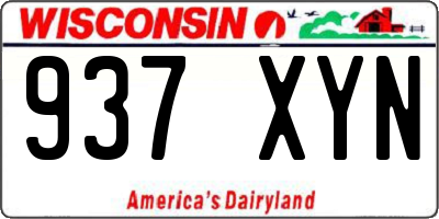 WI license plate 937XYN