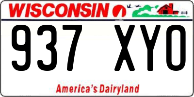 WI license plate 937XYO
