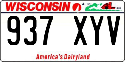 WI license plate 937XYV