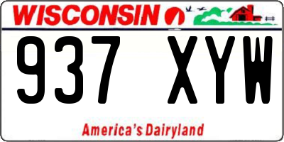 WI license plate 937XYW