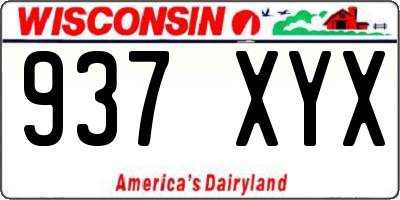 WI license plate 937XYX