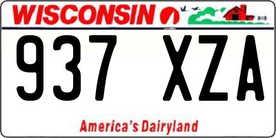 WI license plate 937XZA