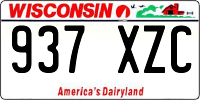 WI license plate 937XZC