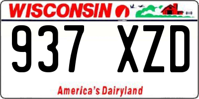 WI license plate 937XZD