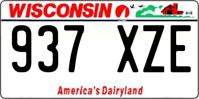 WI license plate 937XZE