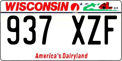 WI license plate 937XZF