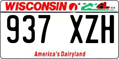 WI license plate 937XZH