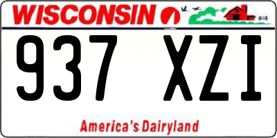 WI license plate 937XZI