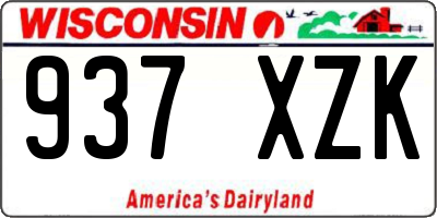 WI license plate 937XZK