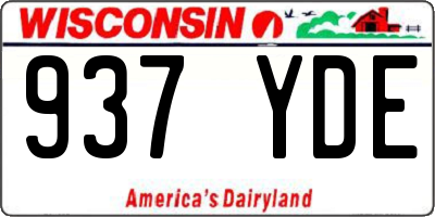WI license plate 937YDE
