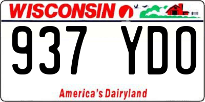 WI license plate 937YDO