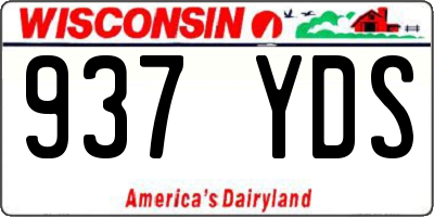 WI license plate 937YDS