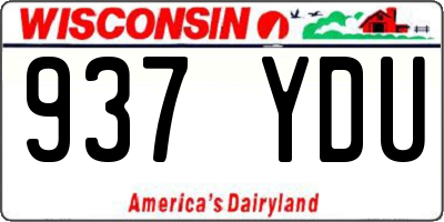 WI license plate 937YDU