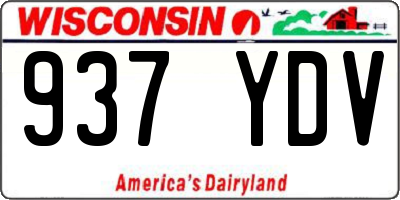 WI license plate 937YDV