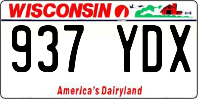WI license plate 937YDX