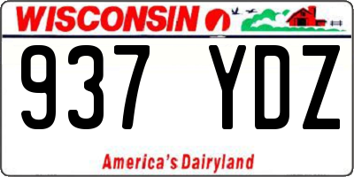 WI license plate 937YDZ