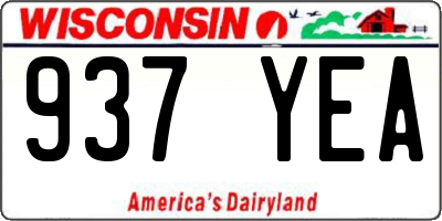 WI license plate 937YEA