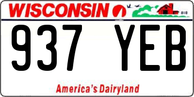 WI license plate 937YEB