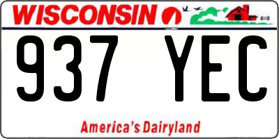 WI license plate 937YEC