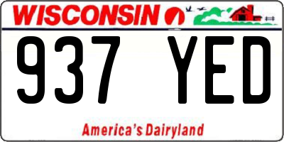 WI license plate 937YED
