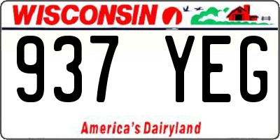 WI license plate 937YEG