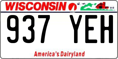 WI license plate 937YEH