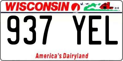 WI license plate 937YEL