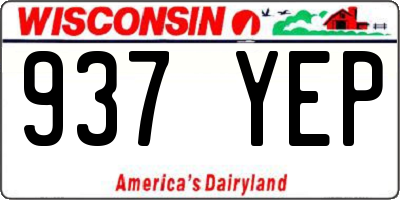 WI license plate 937YEP