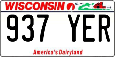 WI license plate 937YER