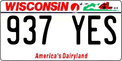 WI license plate 937YES