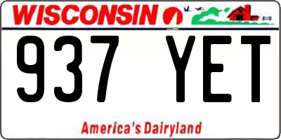WI license plate 937YET