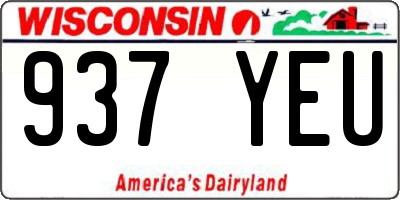 WI license plate 937YEU