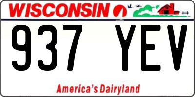 WI license plate 937YEV