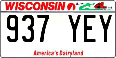 WI license plate 937YEY