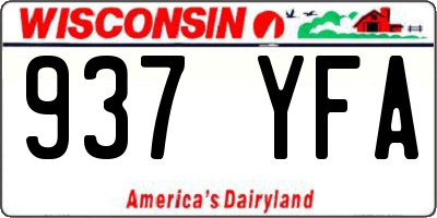 WI license plate 937YFA