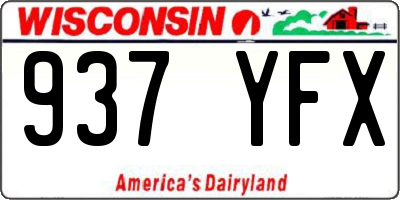 WI license plate 937YFX