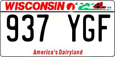 WI license plate 937YGF