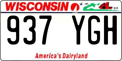 WI license plate 937YGH