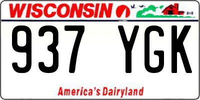 WI license plate 937YGK