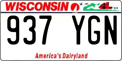 WI license plate 937YGN