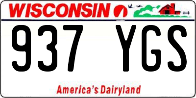 WI license plate 937YGS