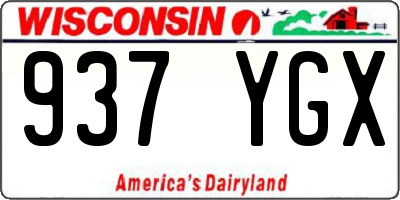 WI license plate 937YGX