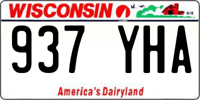 WI license plate 937YHA