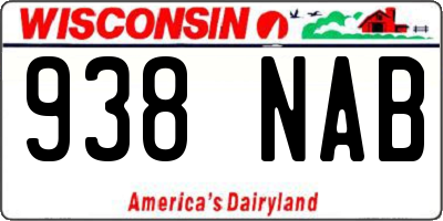 WI license plate 938NAB