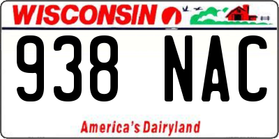 WI license plate 938NAC