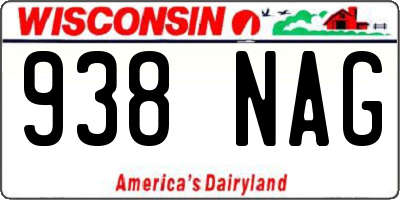 WI license plate 938NAG