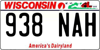 WI license plate 938NAH